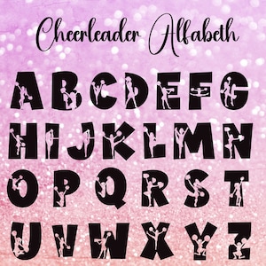 File alfabeto cheerleader. Download istantaneo. Cheerleader SVG. Idea originale Natale File digitale. File SVG png jpeg cricut Silhouette