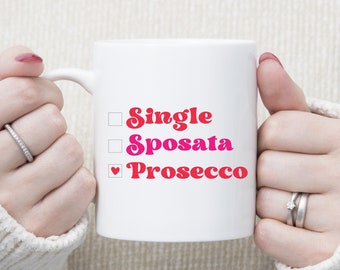 Mug "Anti Valentine's Day". Friendly gift idea. Sarcastic coffee mug. Prosecco cup. Original best friend Valentine's day coffee cup