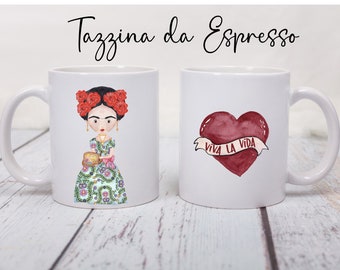 Frida kahlo Espresso mug. Mother's day gift idea. Customizable coffee mug. Friend birthday gift frida khalo, birthday gift, christmas gift,