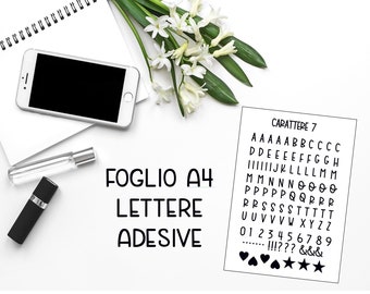 Lettere ADESIVE per creare nomi etichette frasi. Etichette adesive da attaccare. Lettere adesive per creare Etichette personalizzate.