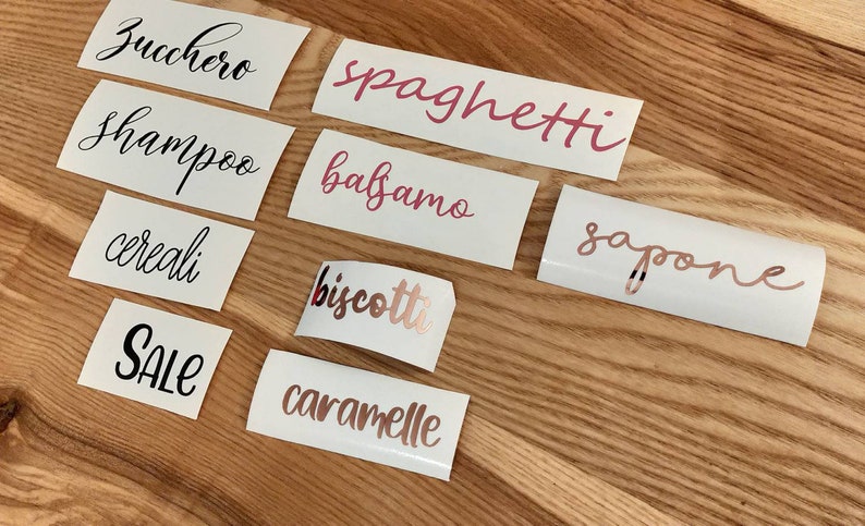 Etiquetas adhesivas personalizadas a medida. Etiquetas de organización. Letras en frascos de vidrio. Pegatinas personalizadas para tarros de despensa de cocina imagen 5