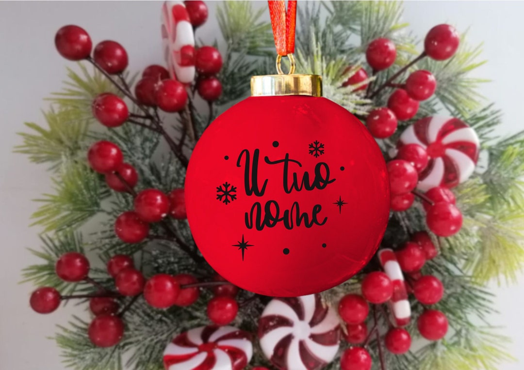 Palline Di Natale Personalizzate Vetro Palline di Natale personalizzate. Palline di vetro con nome. Regalo di