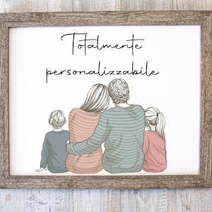 Quadro in tela regalo per i nonni, personalizzato con foto