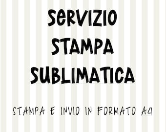 Servizio stampa sublimatica. Foglio con stampa a sublimazione pronto da stampare. Progetto per sublimazione su richiesta