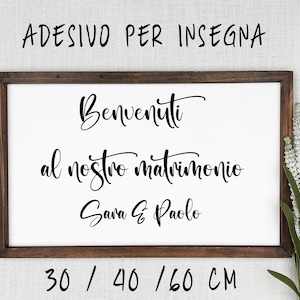 Adesivi per insegna benvenuto matrimonio, insegna battesimo, decalcomania personalizzata, ricevimento decorazione matrimonio
