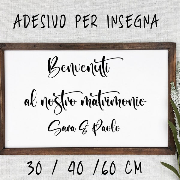 Adesivi per insegna benvenuto matrimonio, insegna battesimo, decalcomania personalizzata, ricevimento decorazione matrimonio