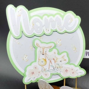 Cake topper personalizzato, compleanno 1 anno. Personalizzabile, festa bambini, battesimo, comunione, decorazione torta.