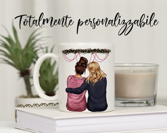 Tazza personalizzata. Idea regalo natale amica. Coffee mug personalizzabile. Regalo sorella natale, idea originale migliore amica