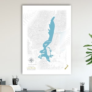 Lake Wanaka decoratieve kaart