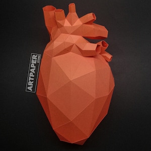 Papercraft Human Heart Template – Low Poly 3D Model (PDF, SVG, DXF) - Etsy