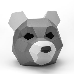 Papercraft Mouse mask Animal 3D Low Poly Paper Sculpture DIY gift Wall Trophy for home pepakura pattern template paper Animal Full Mask