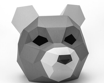 Papercraft Mouse Mask: 3D Low Poly Paper Sculpture (PDF Pattern)