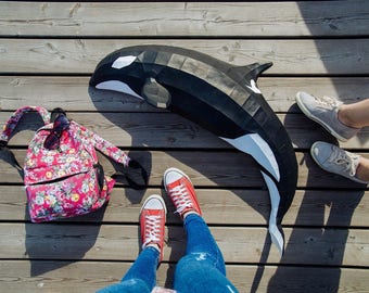 Papercraft Orca: 3D Low Poly Paper Sculpture DIY (PDF Pattern)