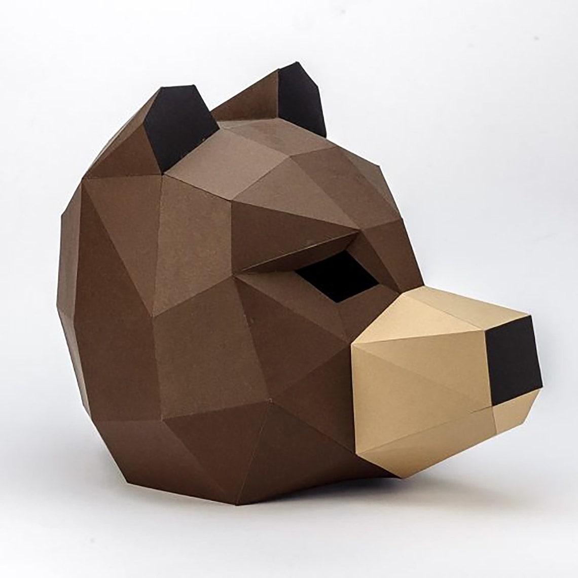Papercraft Bear Mask Animal 3D Low Poly Paper Sculpture DIY - Etsy