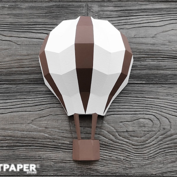 Papercraft Air Balloon, Heißluftballon Papercraft, Papercraft 3D Ballon, Lowpoly Ballon, Printable Luftballon, Luftballon svg dxf pdf