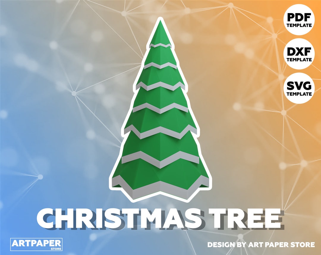 Papercraft Christmas Tree Template Svg Dxf TREE Pattern Low Poly ...