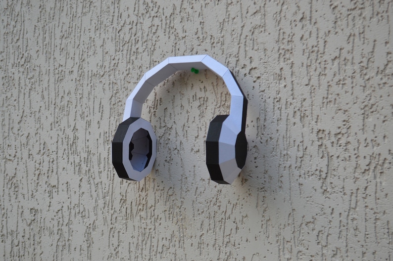 Papercraft Headphones Gadget 3D Low Poly Paper Sculpture DIY - Etsy Finland