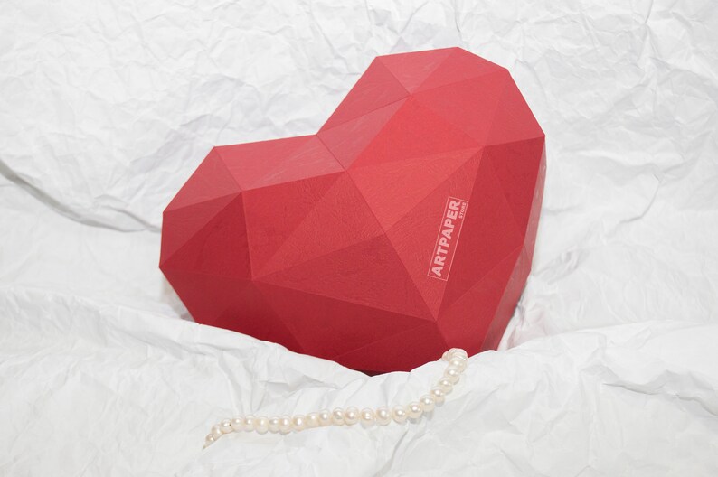 3D Papercraft Heart Box: Low Poly DIY Sculpture (PDF Pattern) - Etsy