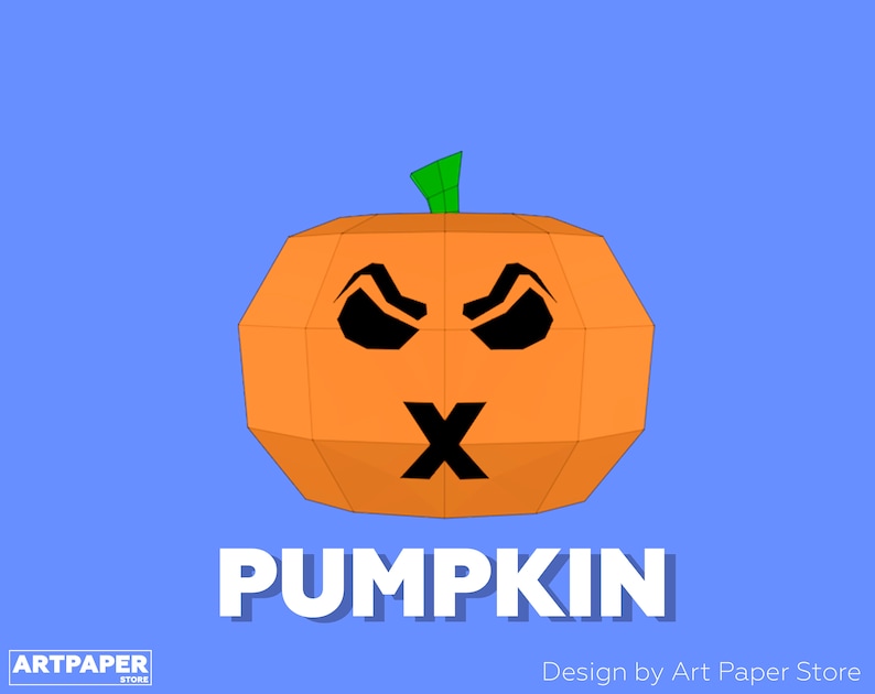 Paper Sculpture Pumpkin Halloween DIY Decor Home Low Poly Pumpkin Art Paper Low Poly DIY