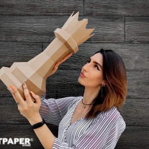 Papercraft Schach Königin Vorlage Papier Schach 3D Low Poly Papier Skulptur DIY Schach Königin Pepakura Muster Vorlage Papier Schachfiguren DIY