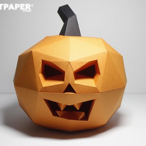 Lowpoly Halloween Pumpkin Papercraft: DIY Party Decor (PDF Pattern)