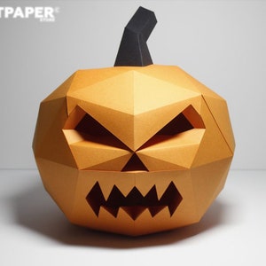 3D Papercraft Pumpkin: Halloween DIY Low Poly Sculpture (PDF Pattern)