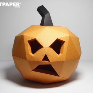 Lowpoly Halloween Pumpkin Papercraft: DIY Party Decor (PDF)