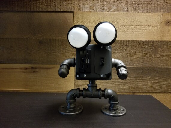Googly Eyed Steam Punk Usb Robot Lamp Etsy