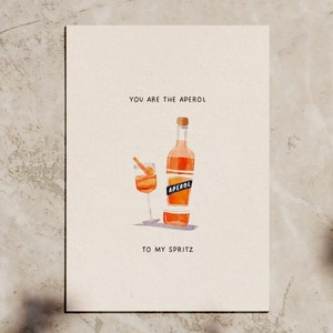 Premium Valentinstag Postkarte für Aperol Fans | Du bist der Aperol zu meinem Spritz | Lustiges Geschenk für Freund oder Freundin