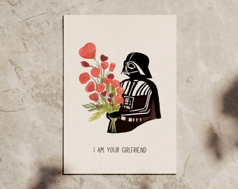 Premium Valentinstagskarte für Star Wars Fans | „Ich bin deine Freundin“ | Darth Vader-Design | Lustiges Geschenk für Freund oder Freundin