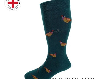 Pheasant Motif Soft Cotton Socks – Conifer