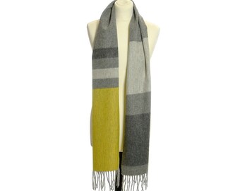 The Cotton® Canary Herringbone Lambswool Fringe Scarf