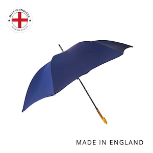 The Cotton® crook wooden handle umbrella- french navy