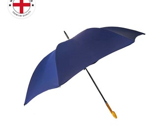 The Cotton® crook wooden handle umbrella- french navy