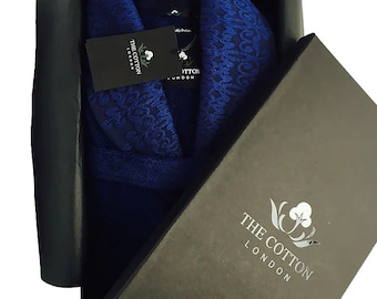 Navy Blue Warm Winter Bundle — Sweat hoodie, Luxury bathrobe, Winter Scarf, & Socks