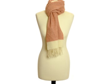 The Cotton® Cantaloupe Herringbone Lambswool Fringe Scarf (Customizable)