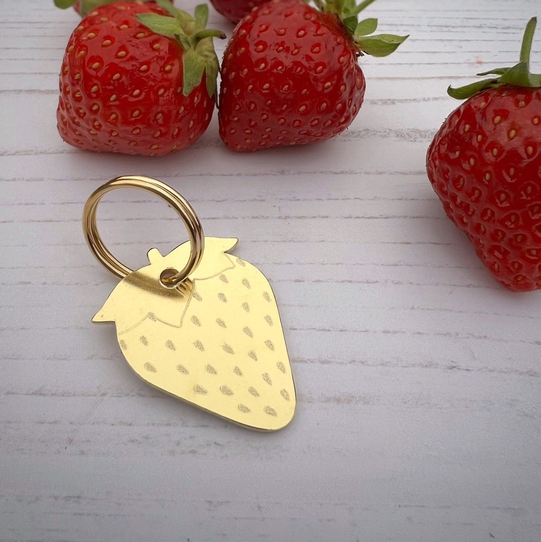 Raspberry Dog Tag Brass Strawberry Dog ID Name Tag - Etsy