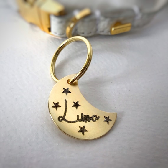 crescent moon dog tag