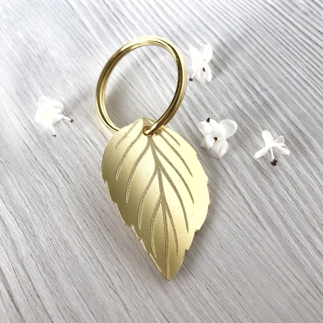 Spring Leaf Brass Dog ID Tag - Etsy UK