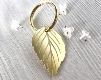 Spring Leaf Brass Dog ID Tag