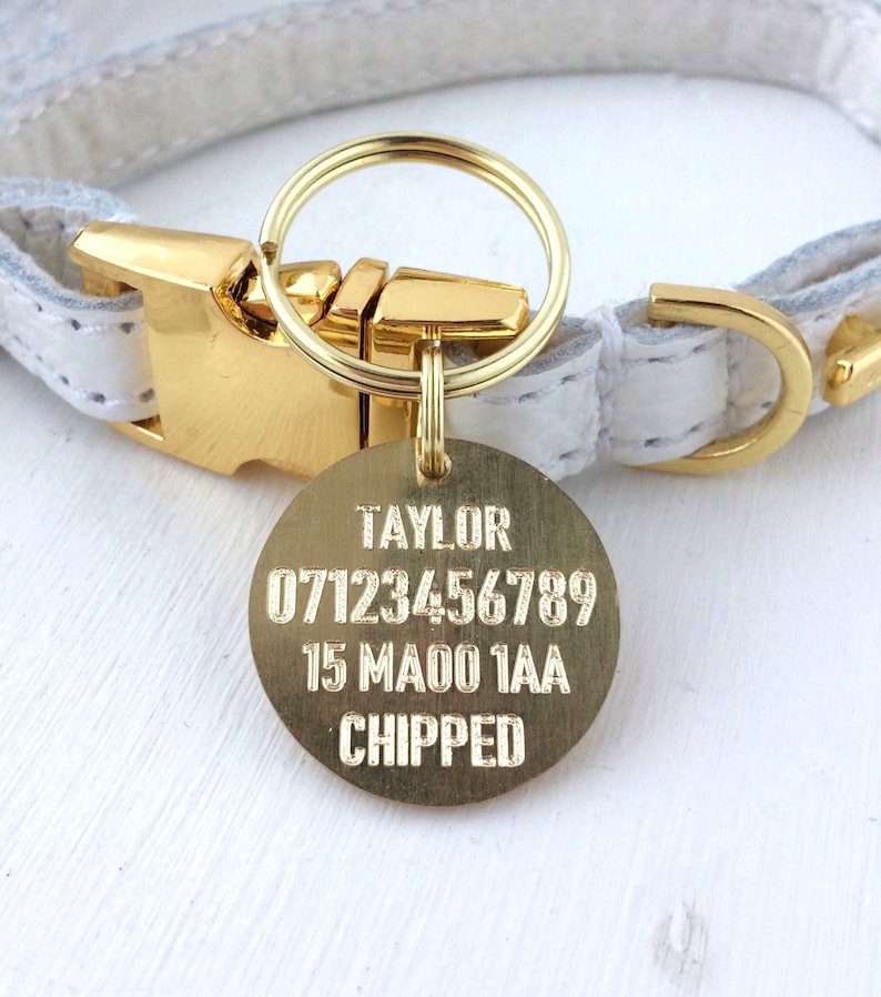 Personalised Dog ID Tag Customised With Name Etsy UK