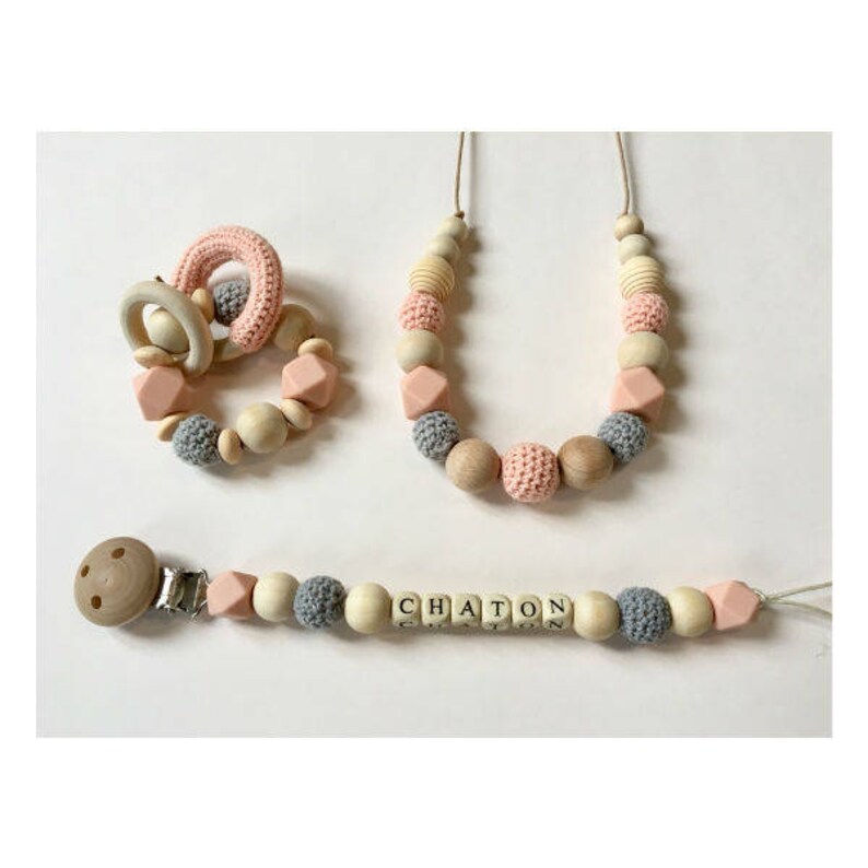 8 Attaches Tétine En Bois - Pinces à Vêtements Pour Sucette Bébé - 4 Couleurs - Forme Ronde Sans Angles - 11