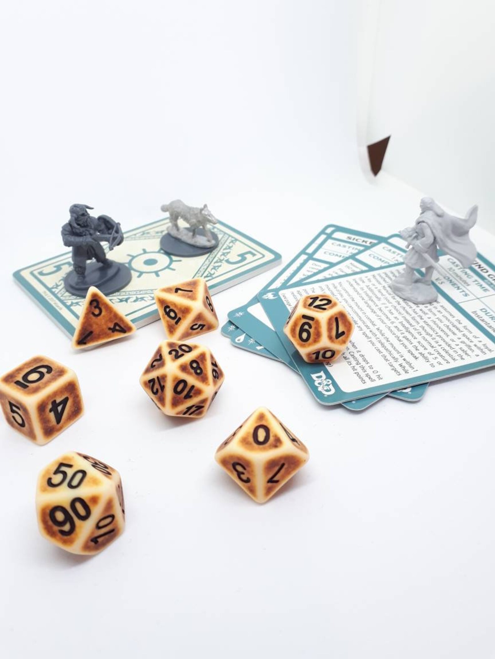 Ancient Bone DnD Dice 7 Piece Polyhedral Set for Dungeons Etsy