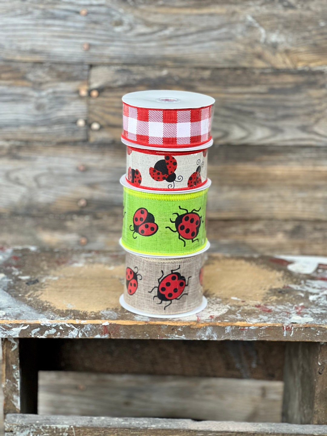 Lady Bug Ribbon Bundle Lady Bug Wreath and Bow Ribbon DIY - Etsy