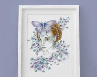 The Dreaming- A4 Print, Fairy, Butterfly, Magic