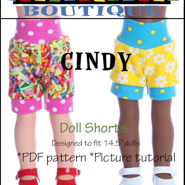 14.5 inch doll shorts sewing pattern PDF pattern bubble shorts  WildBYDesign Cindy Shorts pattern Instant download