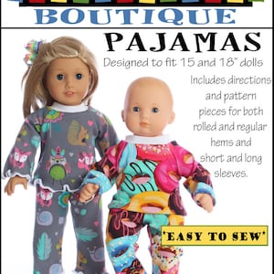 50 cm Puppenpyjama Schnittmuster 15 inch Schnittmuster PDF Schnittmuster WildBYDesign EASY Sofort download