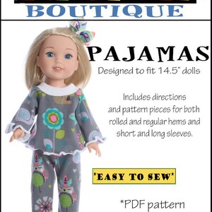 14,5 Zoll Puppe Pyjama Schnittmuster PDF Schnittmuster WildBYDesign EASY Sofort download