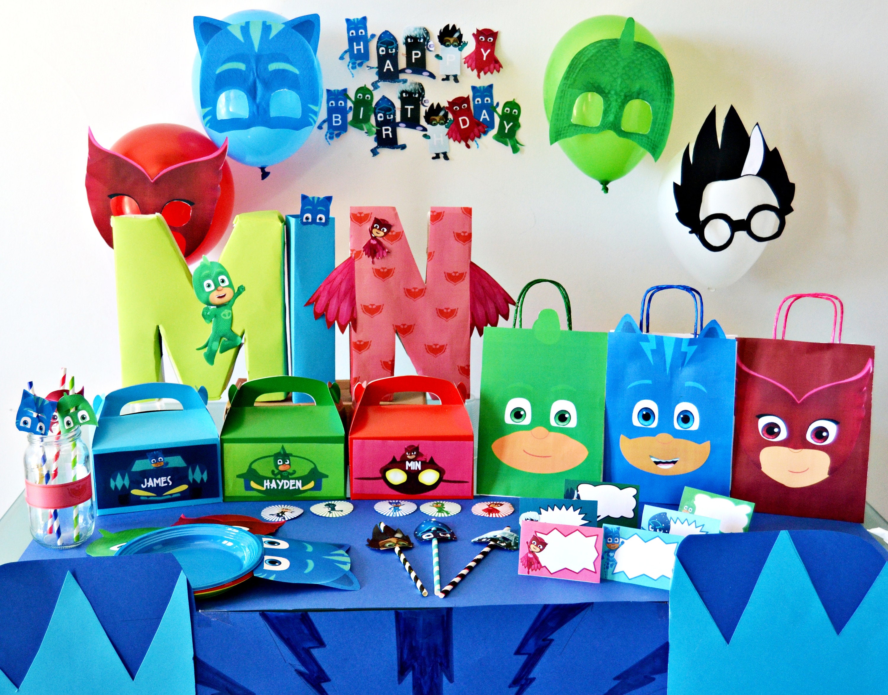 PJ Masks Complete Printable Party Pack cake topper Etsy