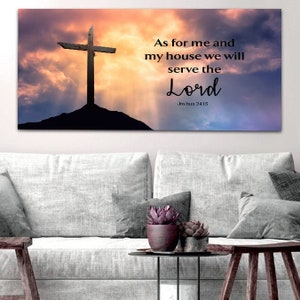 The Clouds #1 As for Me and My House We Will Serve the Lord Joshua 24 15 Wall Art | Hanging | Framed | Decor | Cross Wall Hanging | Sign